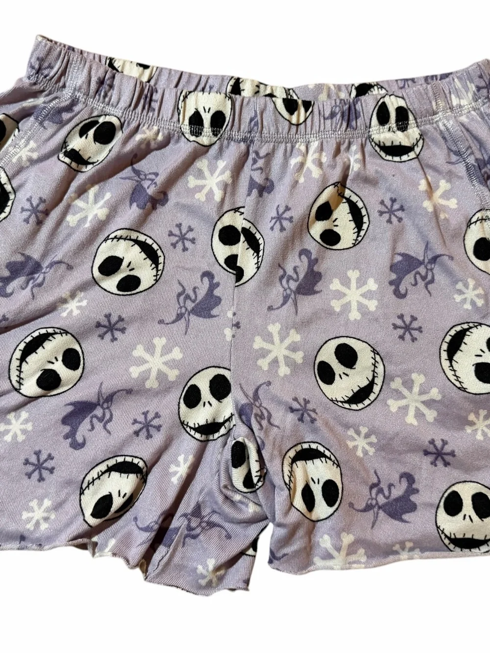 Disney The Nightmare Before Christmas Lavender Jack Skulls Pajama Shorts - Picture 3 of 7